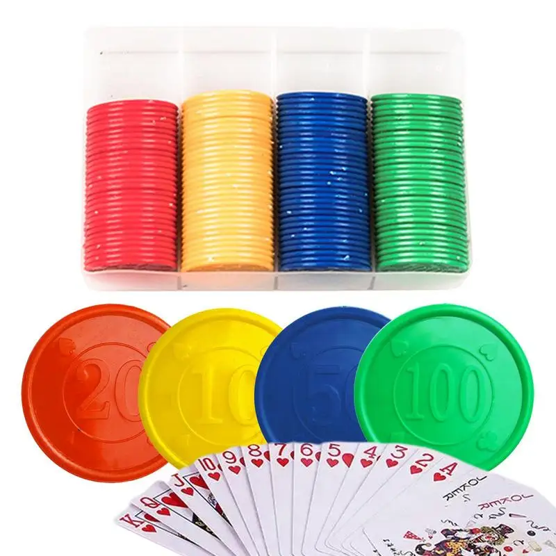 160Pcs Reusable Poker Chips Casino Bingo Markers For Fun Family Club Carnival Bingo Game Supplies Math Teach Tools 4 Colors