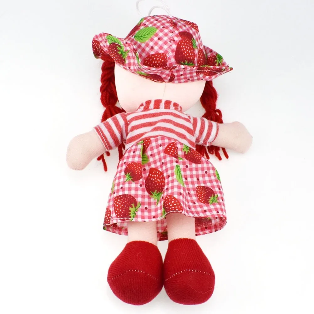 Lindas muñecas de trapo de 25cm, falda de fruta, sombrero, juguetes de peluche suaves, regalos de cumpleaños y Navidad para niñas de dibujos animados