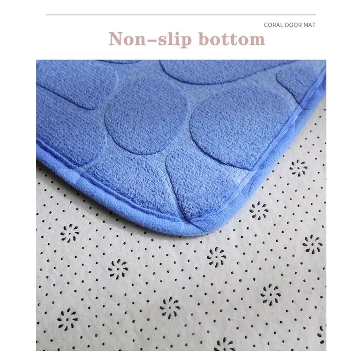 

AD30-Bath Mat Cobblestone Bathroom Rugs Water Absorbent Bath Mats for Bathroom Machine Washable Bath Rugs(40X60cm,Blue)