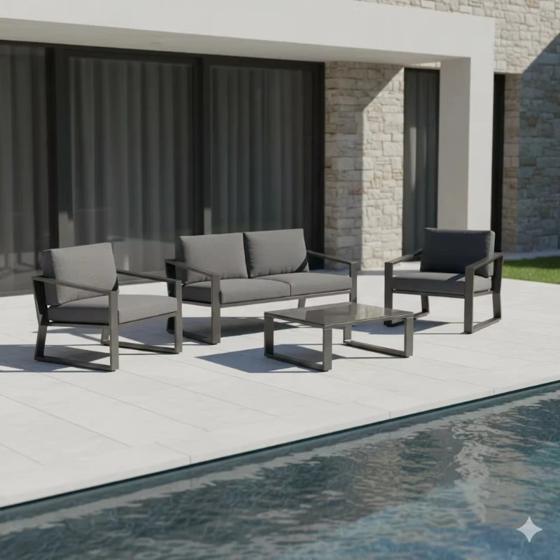 Sofa set outdoor patio furniture modern all-weather waterproof cushions