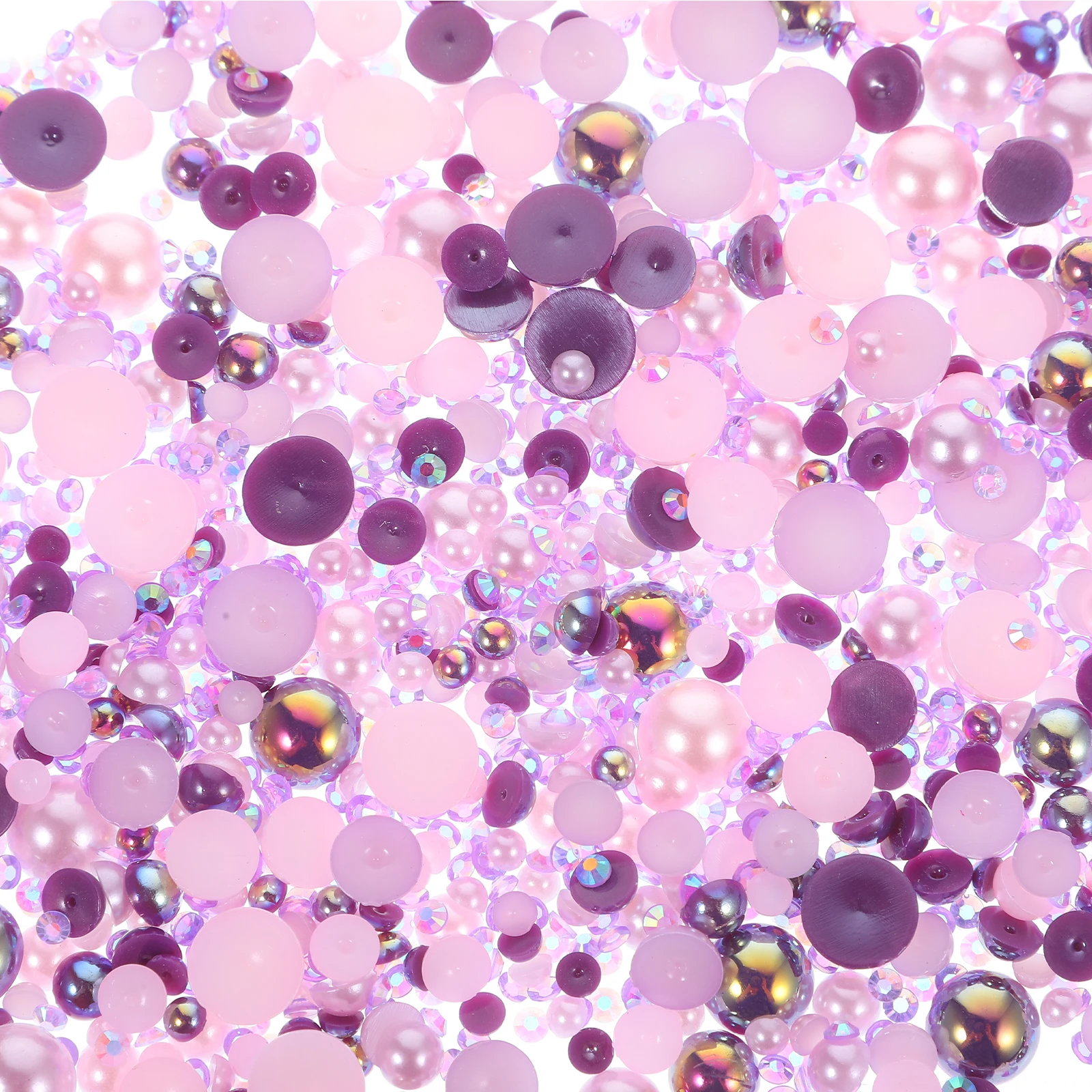 

60g Rhinestone ABS Half Round Mixed Sizes Purple AB DIY Accessories for Nail Acrylic Crafts Gifts