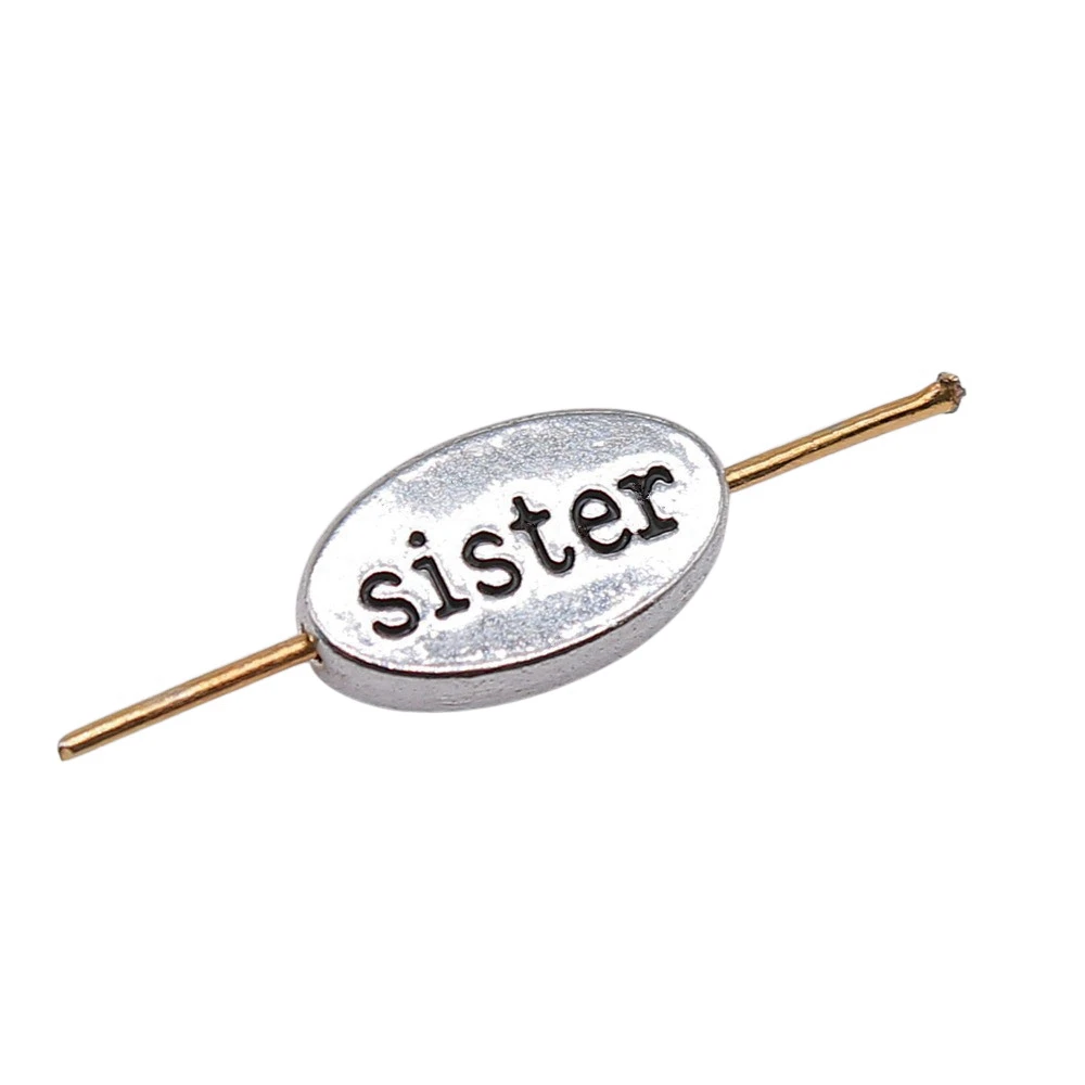 10pcs/lot 13x8x3mm Oval Double Sided Sister Small Hole Spacers Beads For Jewelry Making Antique Silver Color 0.51x0.31x0.12inch
