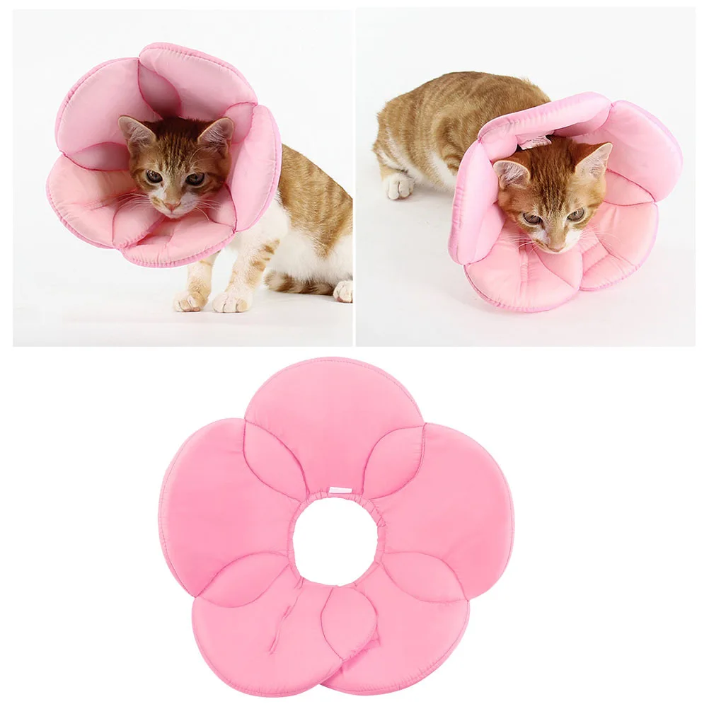 

Elizabethan Flower Pet Collar Pink Size Xl Lightweight Durable Recovery Collar Protective Prevents Scratching Licking Injuries