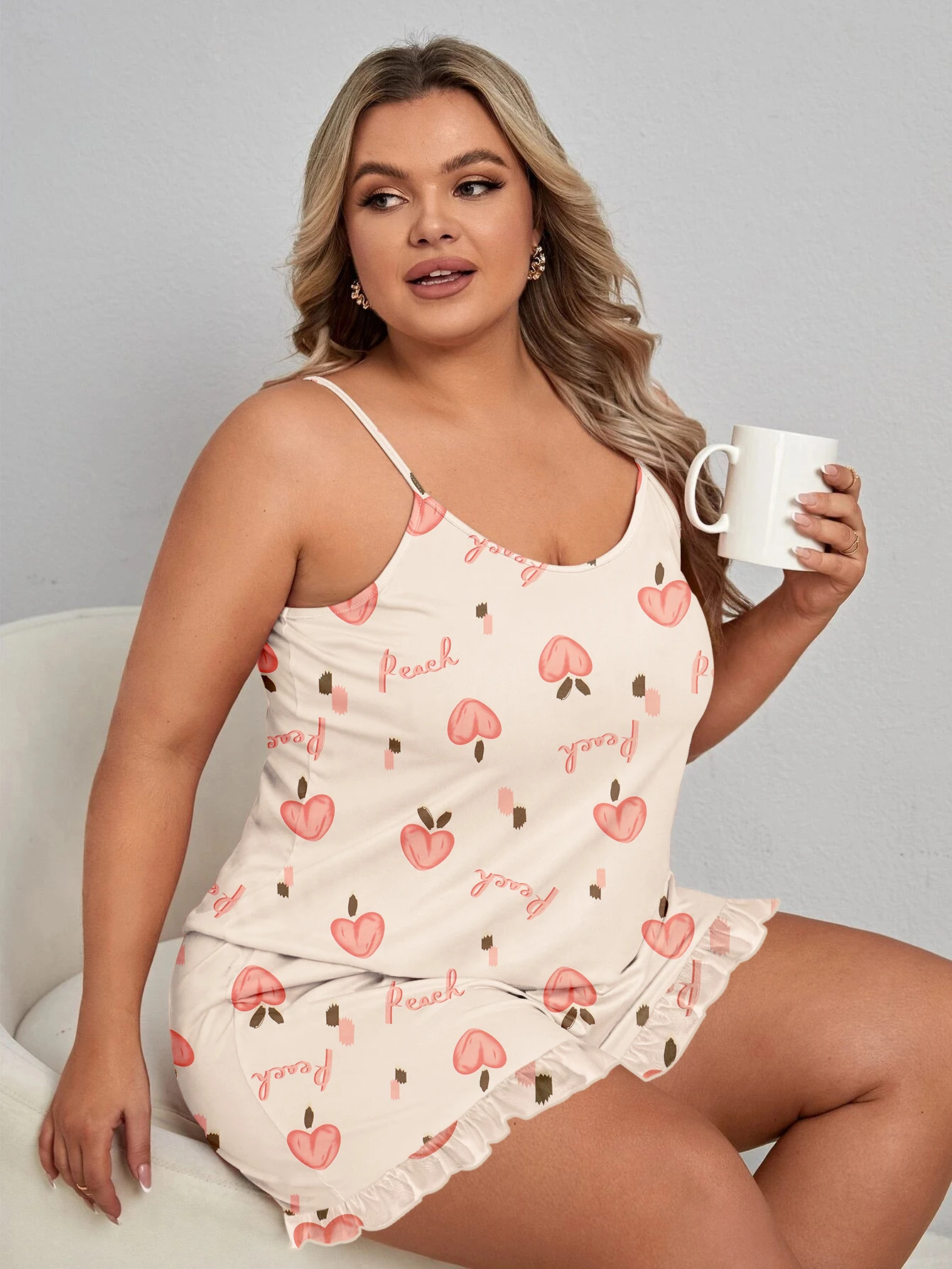 Women\'s suspender pajama set plus size pajama set 2024 new pajama milk silk pajama sleeveless shorts suspender shorts