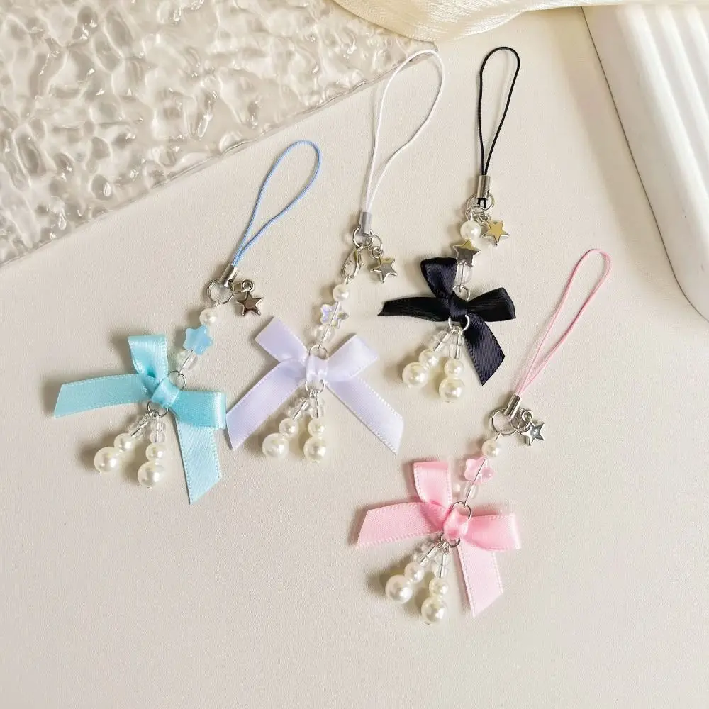 

Hanging Cord Bowknot Bow Phone Strap Star Pearl Pearl Phone Pendant Stylish Charm Mobile Phone Chain Girl Jewelry