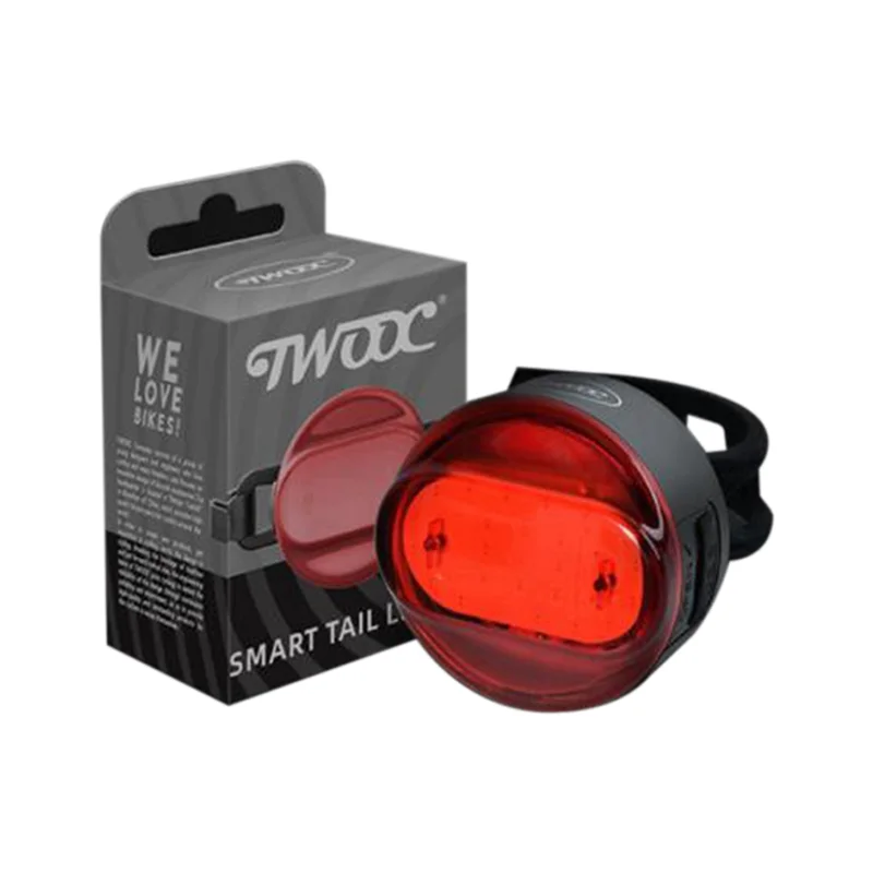 

TWOOC Bicycle Intelligent Brake Taillight USB Charging Seat Post Cushion Taillight Intelligent Brake Taillight