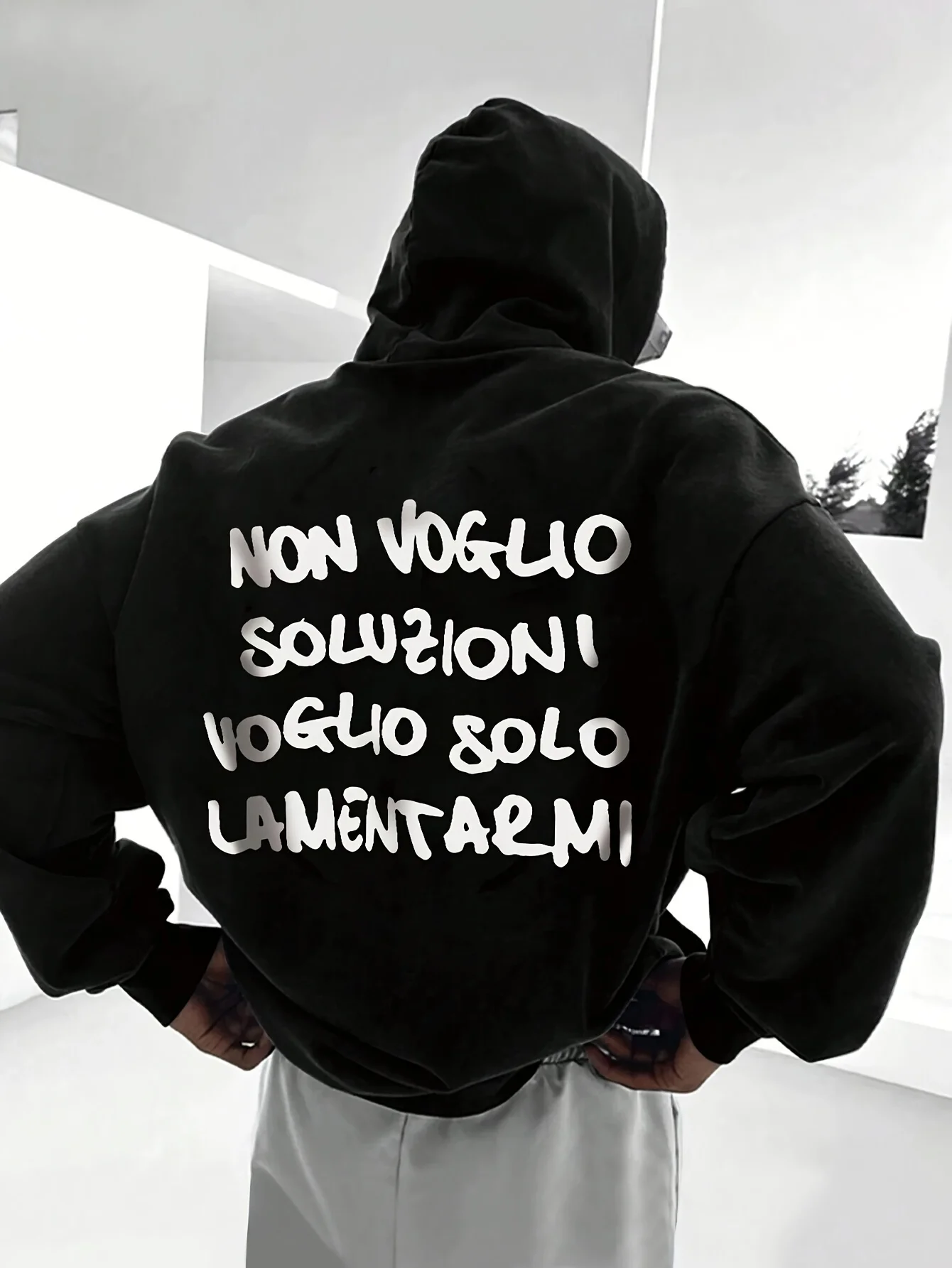 

Letter Graphic Printing Autumn and Winter Pure Cotton Men's and Women's Hoodies Casual Outdoor Street Sports Loose Training