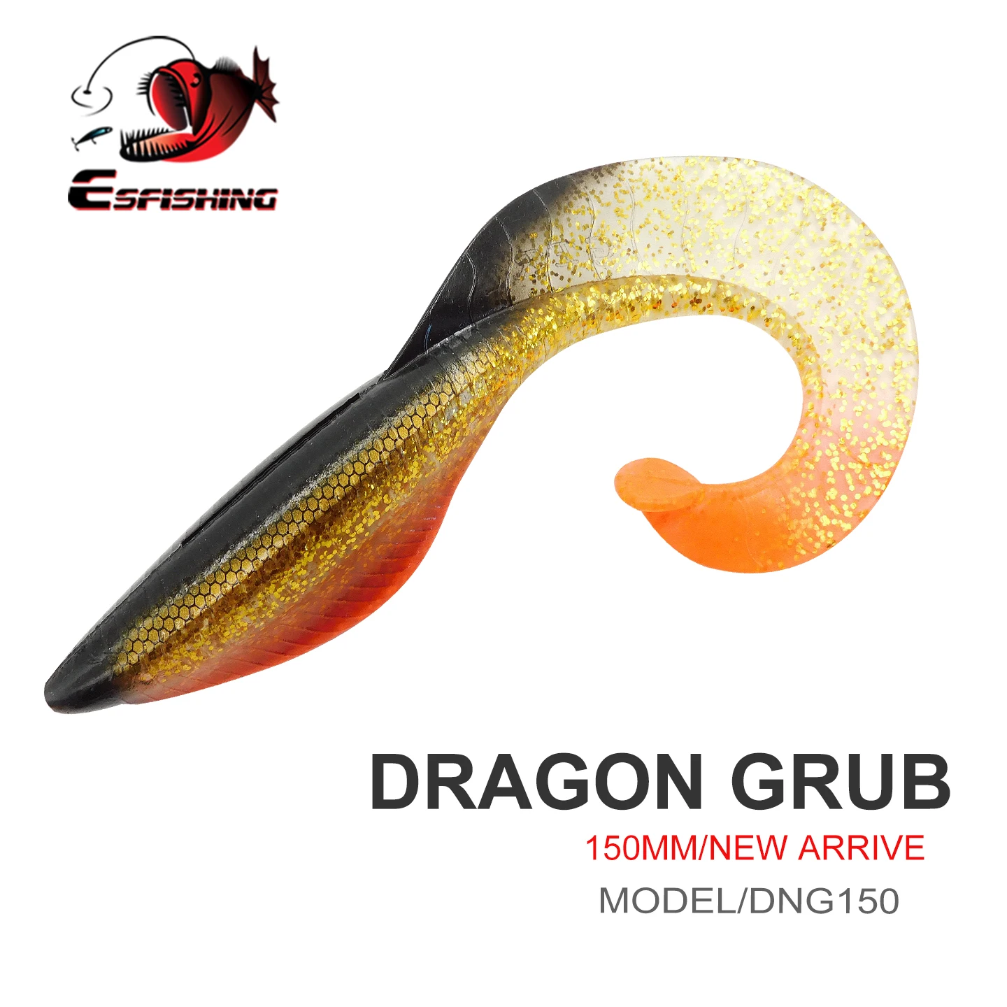 

ESFISHING, новинка 2023, большие мягкие приманки, дракон, Grub, 150 мм, силикон, один хвост, щука, Pesca, искусственные рыболовные приманки, снасти