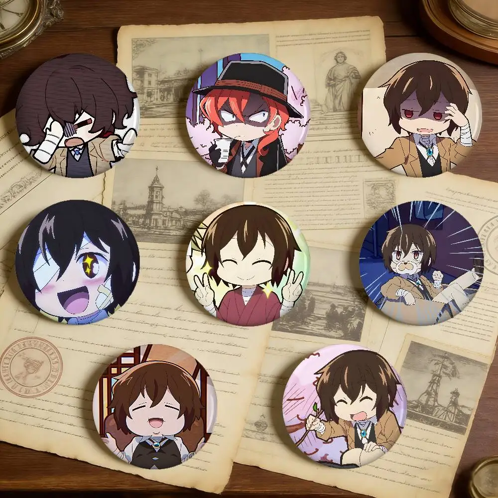 Dazai Osamu Wan Badges Peripheral Lapel Pins Tinplate Round Brooch For Shoulder Bag Accessories Souvenir Gifts