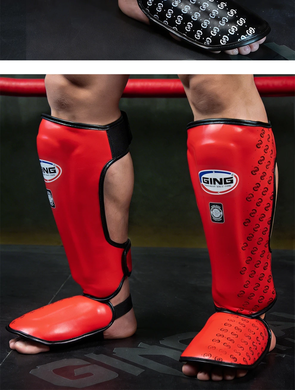 Boxen Beinschutz Muay Thai Knöchelschutz MMA Kickboxen Schienbeinschoner Verstärkte Sparring-Kampfausrüstung Knöchelschützende Leggings – Detail 11