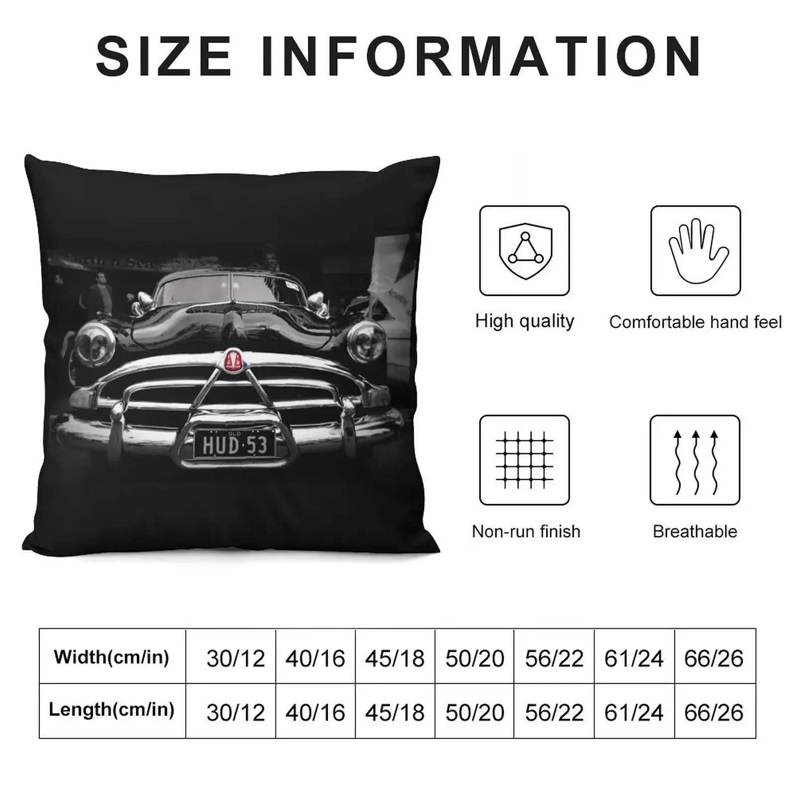 Vintage Car - Hudson Hornet Throw Pillow Rectangular Cushion Cover sleeping pillows pillow