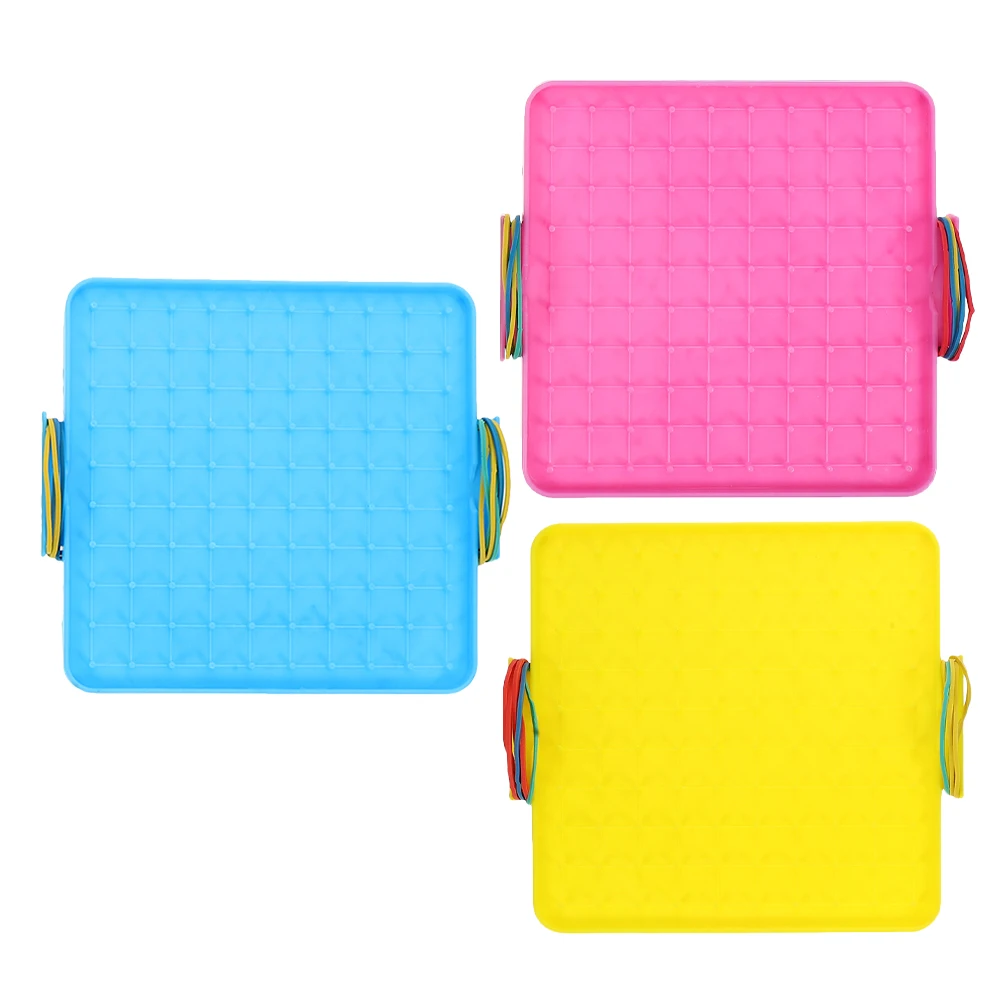 3 Pcs Student Pin Board Graphical Mathematical Education Toy Fine Motor Skills Geoboards Learning