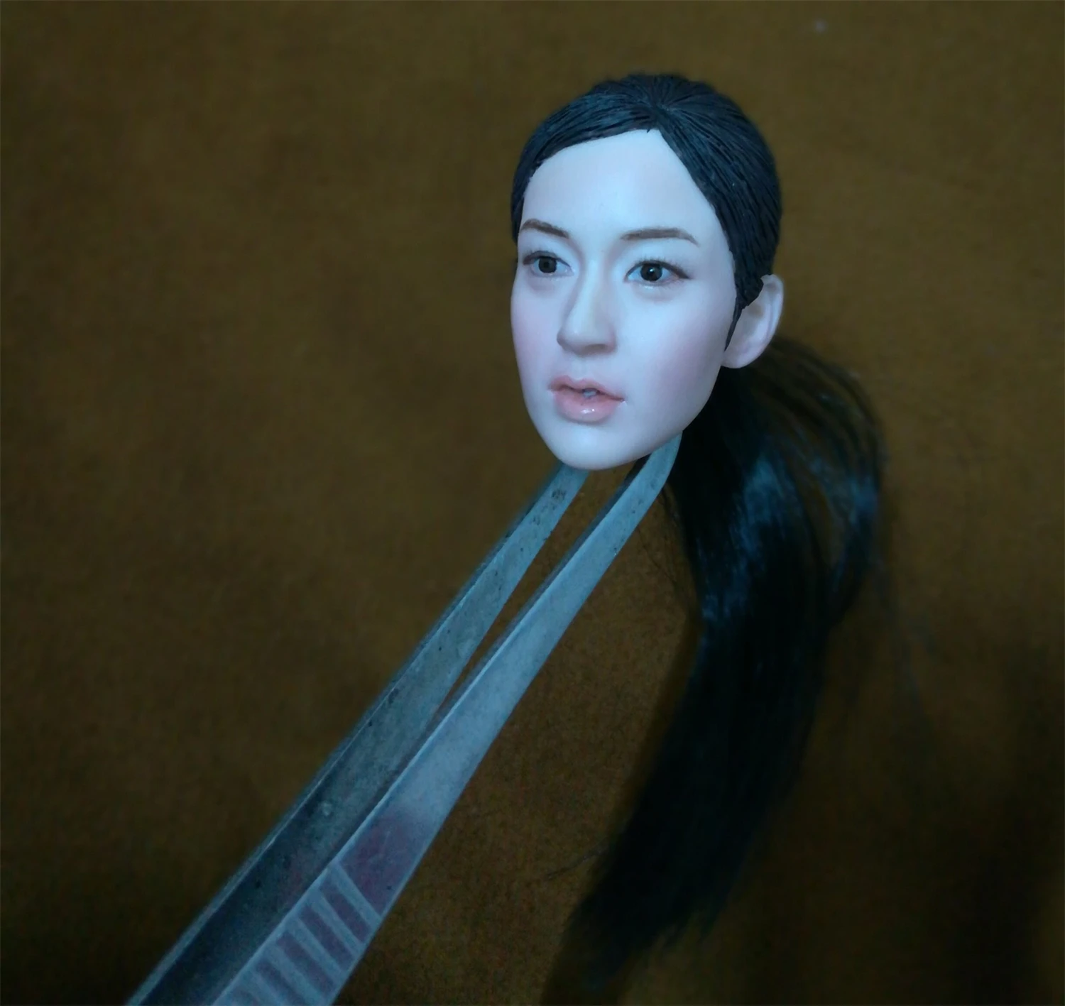 

1/6 Scale Asia Girl PVC Head Carved Model Fit for 12'' Female TBLeague JIAOU Pale Action Figure Body