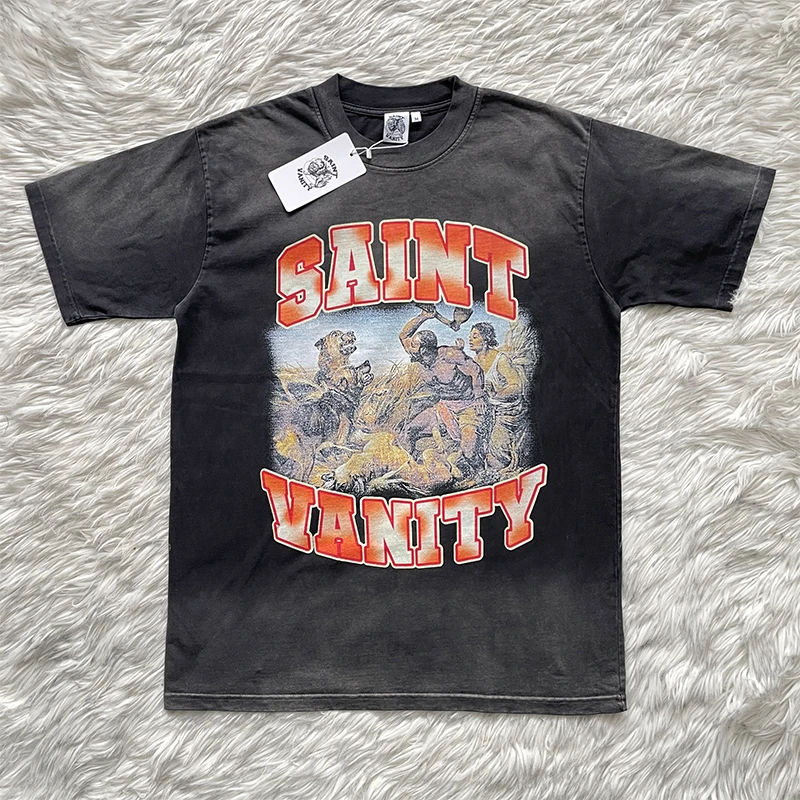 Saint Vanity Global BHM Girl Ogor Attack TEE Cotton Pure Short Sleeve Printed Casual Top for Youth Summer Breathable