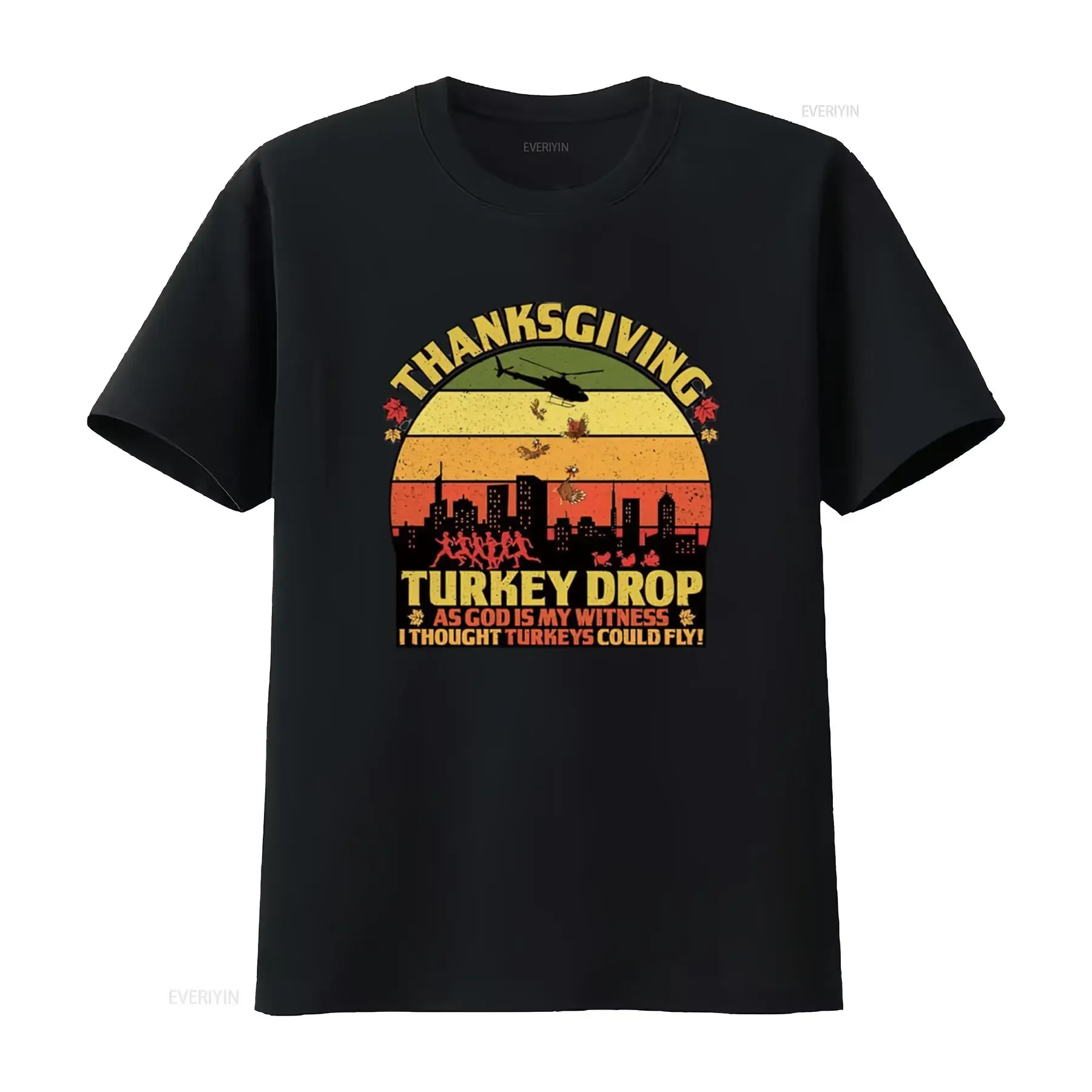 T-shirt blanc vintage délavé pour hommes, Thanksgiving, dinde, goutte comme dieu est mon témoin, ruche des dinde, graphique unisexe, confortable