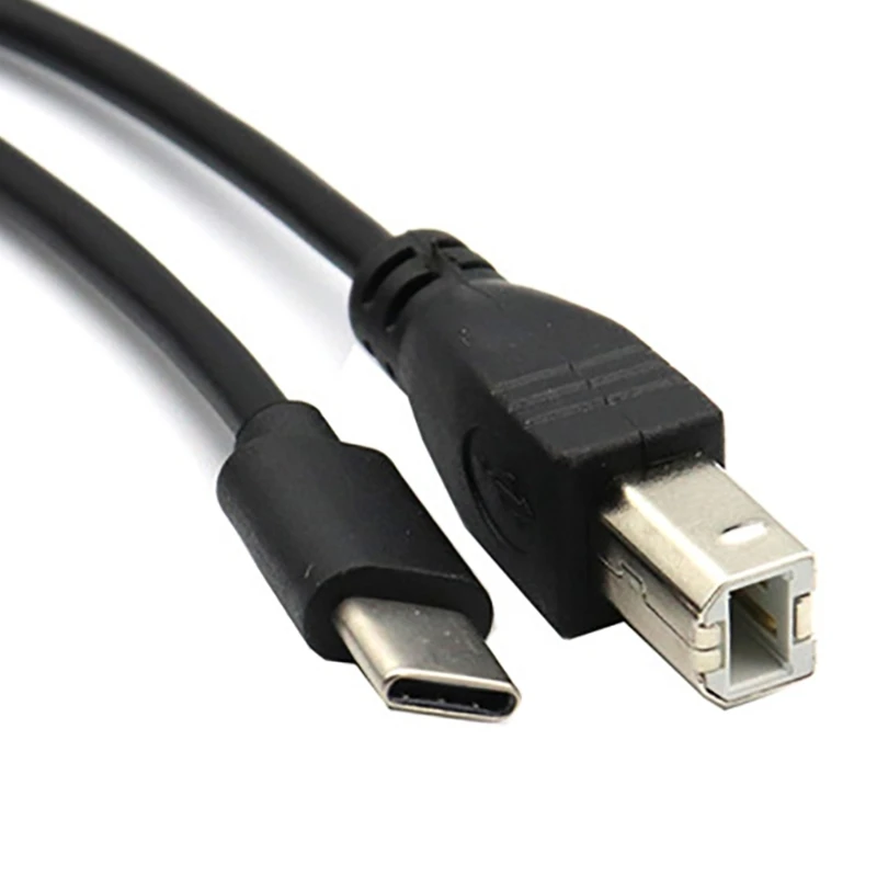 Flexible USB C to USB B Printer Cable B Male to C Male Printer Cord Replacement