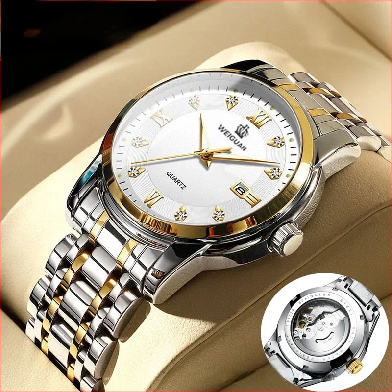 Mens Mechanical Watches Luxury Business Fashion Wristwatch Stainless Steel Waterproof Calendar Automatic Watch Reloj Hombre