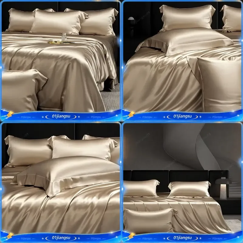 2026 New Ultra Heavyweight 100% Mulberry Silk Duvet Cover King Size 120x98 Inch Grade 6A Double Cocoon Luxury Bedding Set