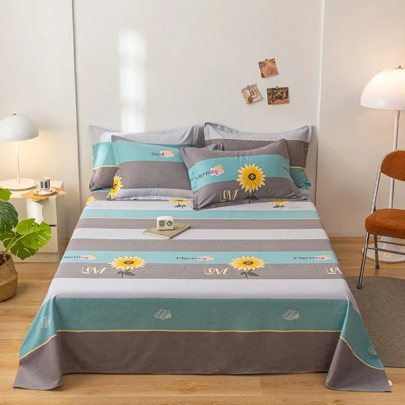 Lençóis de cama respirável para o quarto, 100% algodão Bedcover, lençóis respiráveis, cabido, puro, dormitório, dormitório