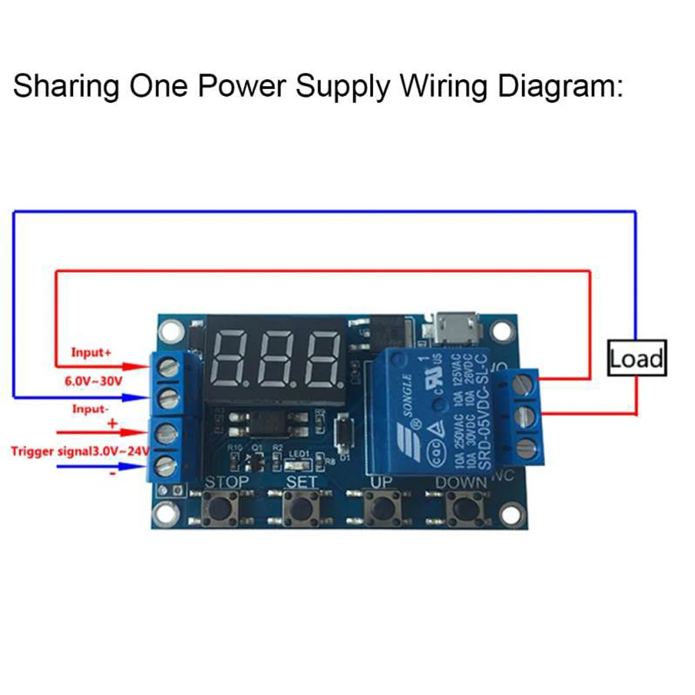 5 buah XY-J02 1 CH multifungsi salah satu arah modul Relay Timer tampilan LED otomatis kontrol pengatur waktu penundaan siklus sakelar mati