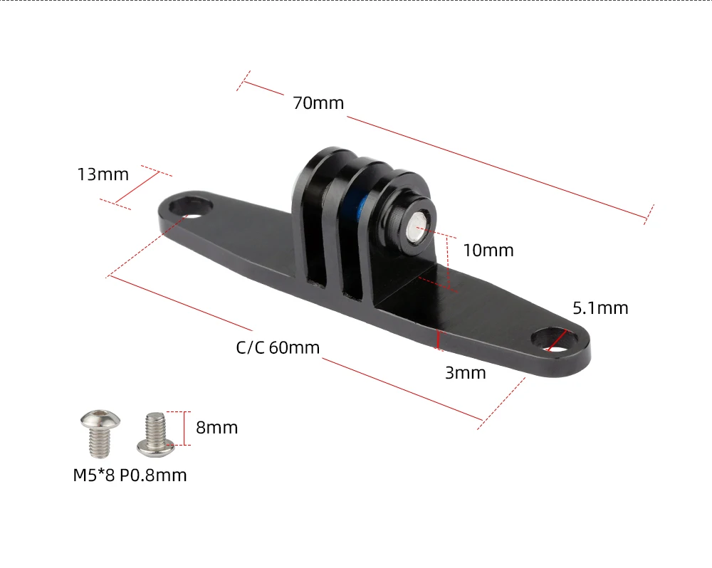 Deemount Fahrradsattel-Schienen-Rücklichthalterung für Specialized SWAT, optional 4 Modelle für Magicshine Trek, passend für GoPro-Adapter, DIY-Teil – Detail 3