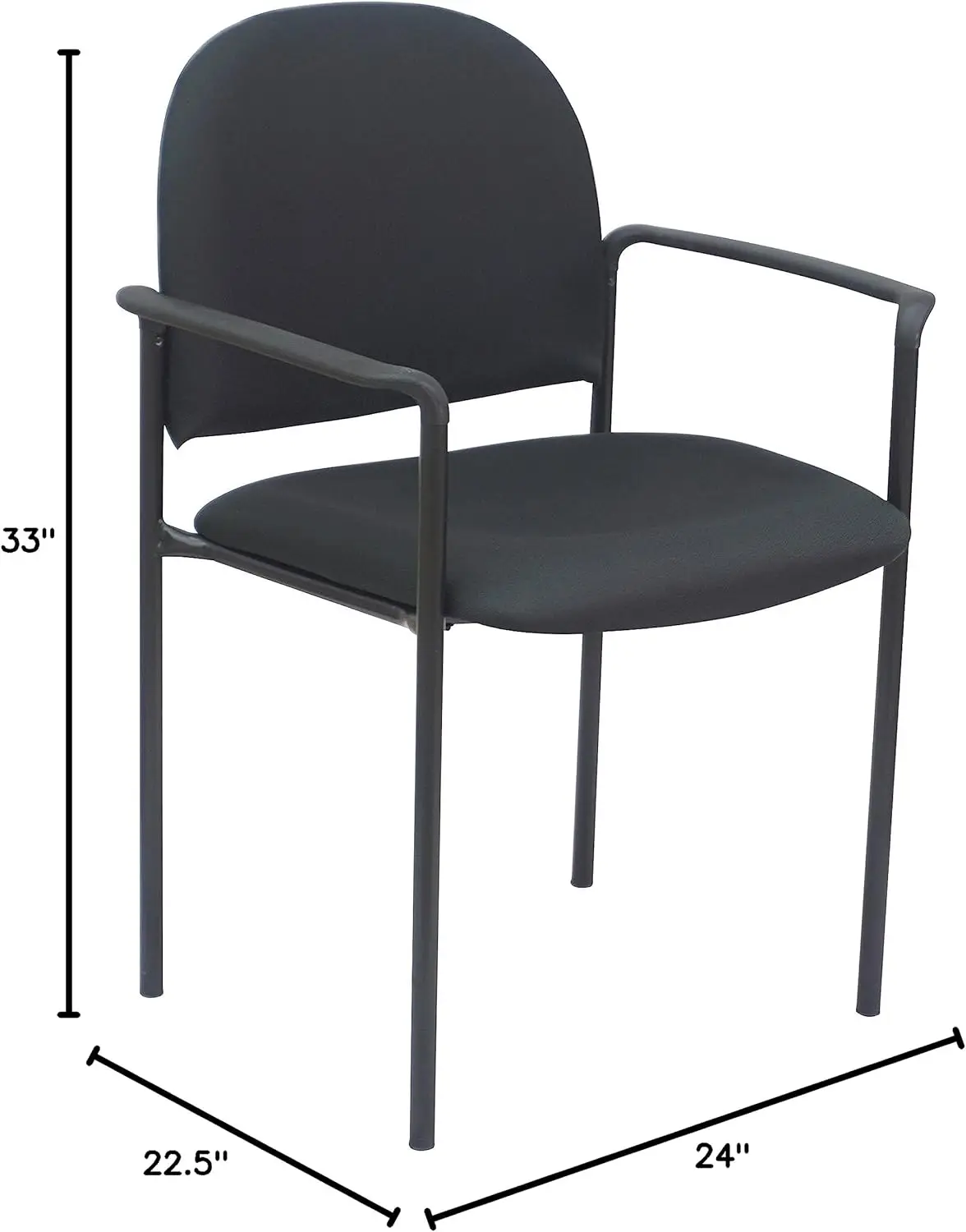 OfficeFactor Stacking Guest Chair, Fabric Upholstered Waiting Room Chair for Business, Doctor’s Office, Lobbies, Extra Seating