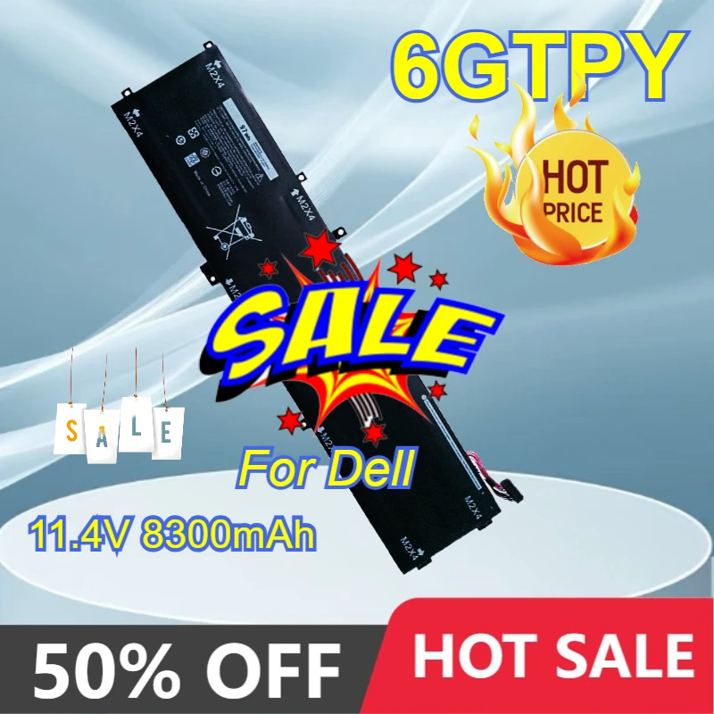 

6GTPY 97 Втч аккумулятор для ноутбука Dell XPS 15 9560 9570 7590 9550 Precision 5530 5510 5520 5540 Vostro 7500 Series 5041C 5XJ28 GPM03
