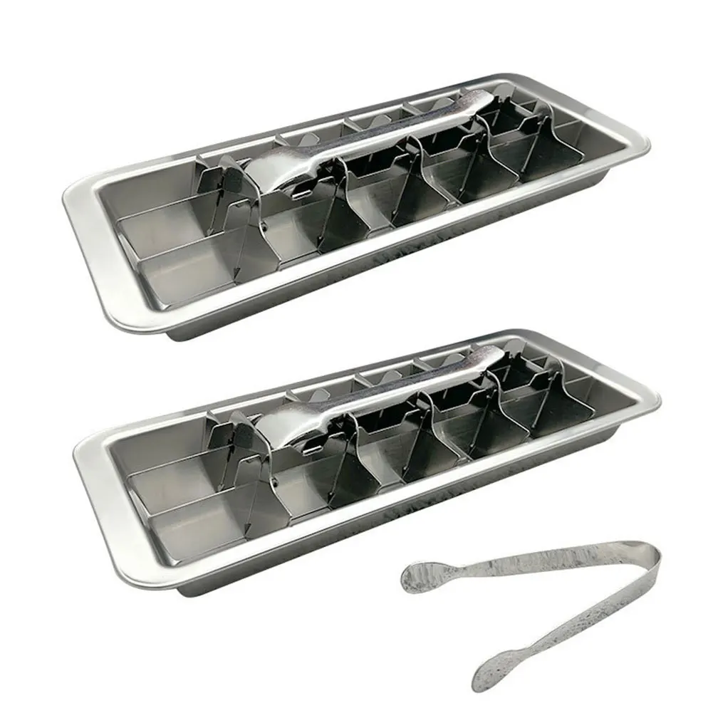 

Stainless Steel Ice Cubes Tray with Easy Release Handle Metal Ice Cubes Tray Ice Cubes Maker for Freezer