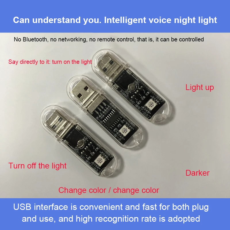 Artificial Intelligence AI Voice Night Light Smart USB AI Voice Control Color Light Creative Living Room Room Decoration Light