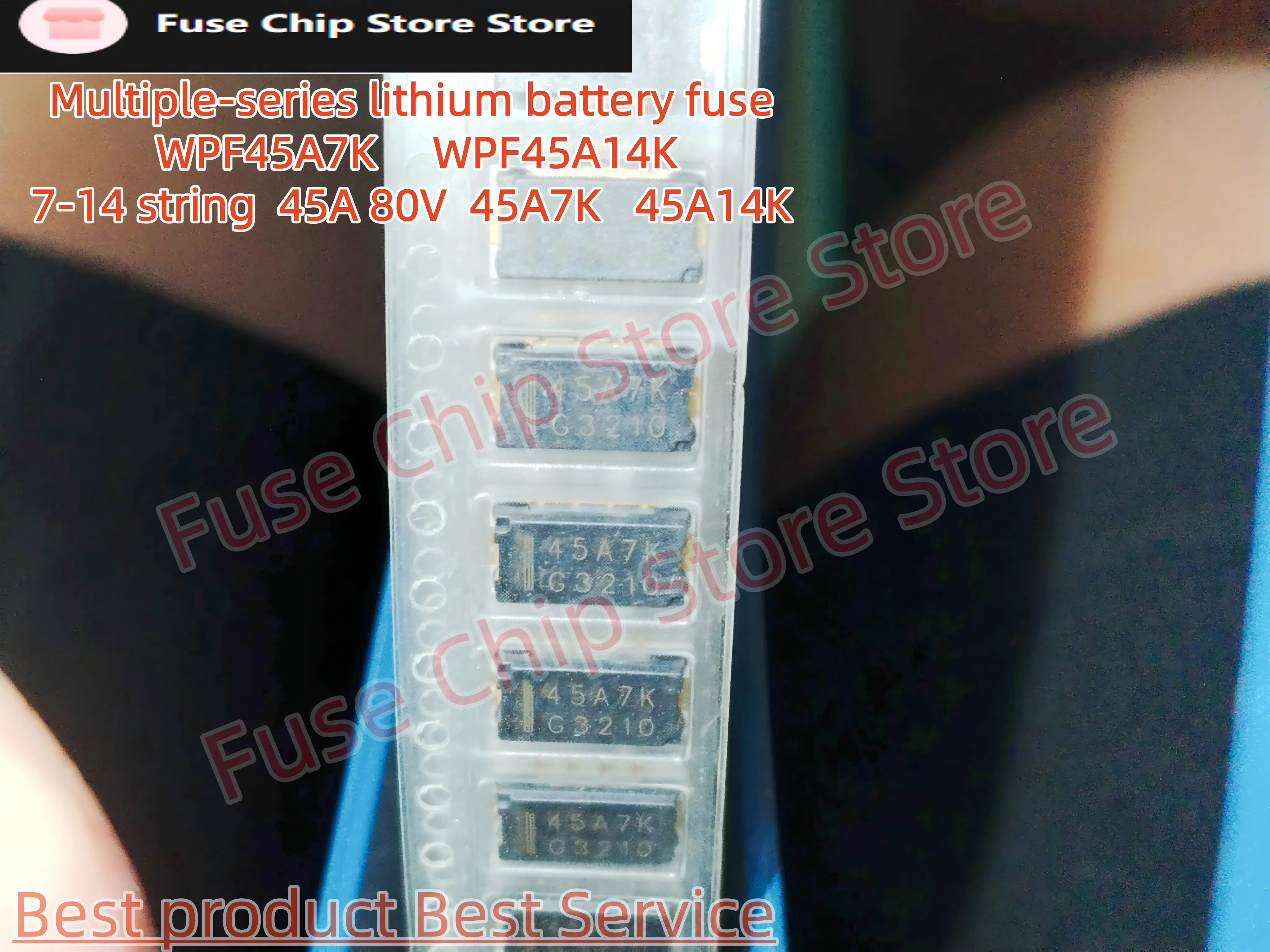 5PCS 45A7K, 45A14K WPF, 45A7K WPF, 45A14K WPF, 45A 7-14 9.5x5.0 series multi-section lithium battery three-terminal fuse