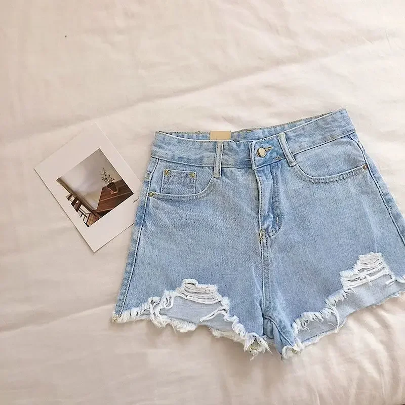 Shorts Vrouwen Lente En Zomer Ripped Denim Shorts Vrouwen Hoge Taille Onregelmatige Witte Korte Broek Ropa Mujer