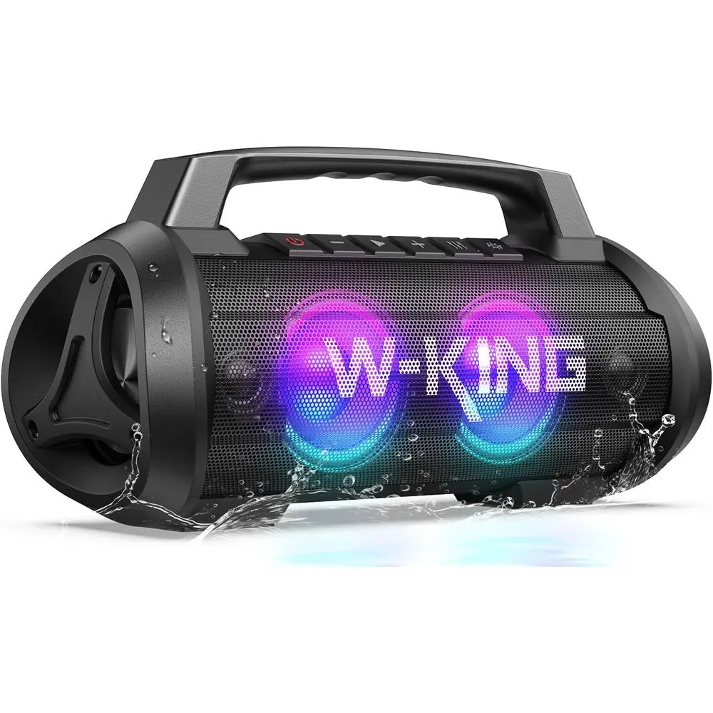 

Portable Speakers Bluetooth Wirel, 120W Max Loudest Bluetooth Speaker, IPX6 Waterproo Outdoor Speaker with 70W Deep Bass/2*Subwo