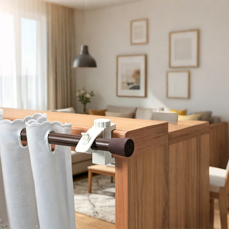 2pcs/set Space-Saving Curtain Rod Brackets,Easy Install, Durable Metal Wall Hooks for Home Decor,Bedroom Curtain Brackets