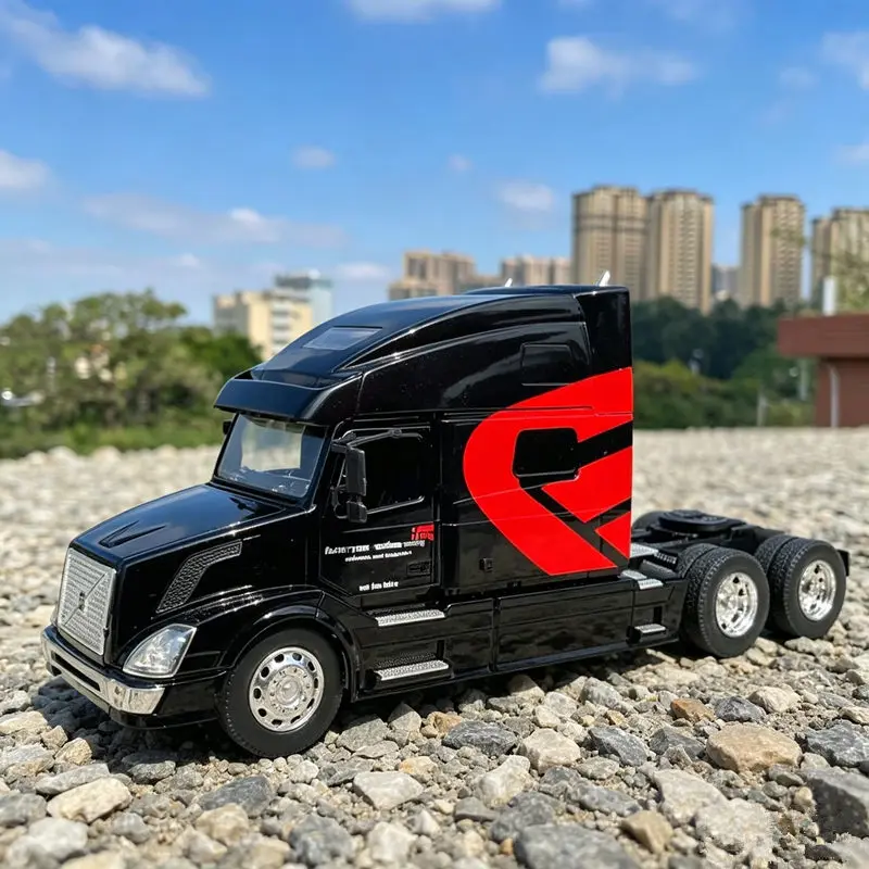 Modelo de Camión de Remolque de Aleación 1/32, Camión Contenedor de Metal Fundido a Presión, Vehículo de Ingeniería, Modelo de Coche de Transporte, Regalo