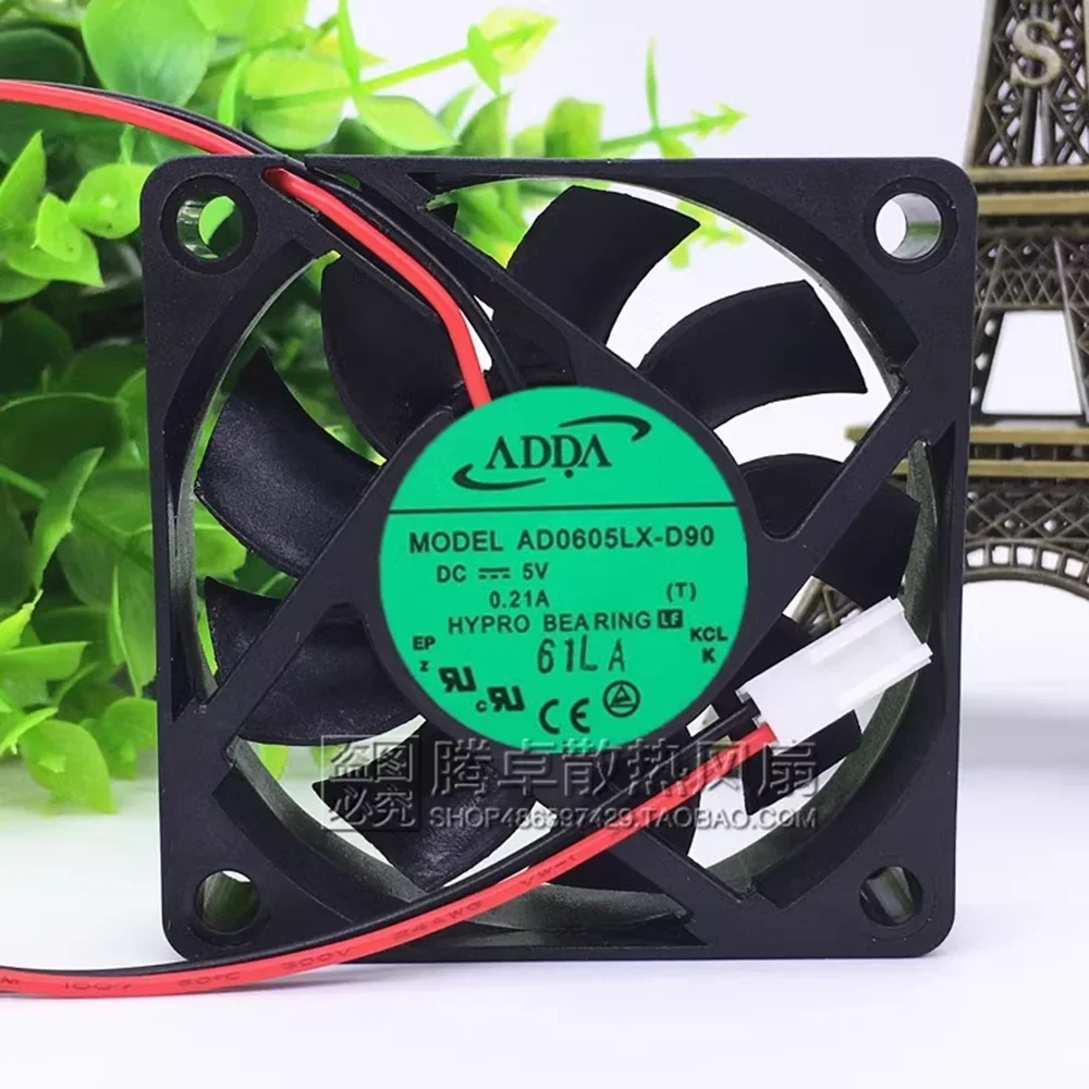 For ADDA AD0605LX-D90 DC 5V 0.21A 2-wire 2-pin connector 60mm 60x60x15mm Server Square Cooling fan