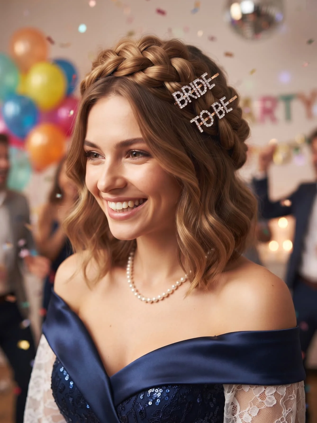 Bride To Be Rhinestone Letter Hair Clip, Alloy Crystal Bobby Pin Set, Bridal Hair Accessories for Bachelorette Party Brida