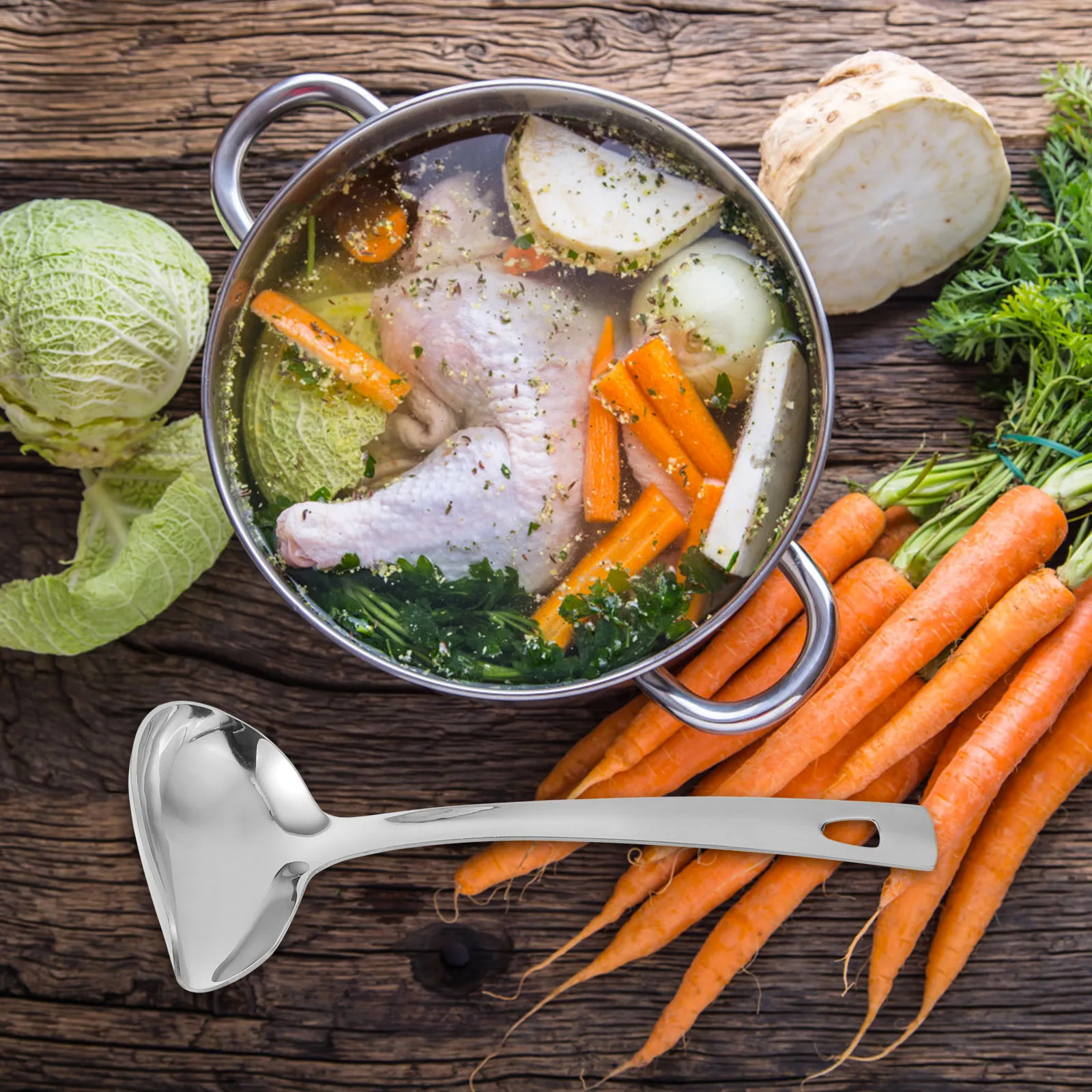 

Kitchen Oil Pouring Spoon 304 Stainless Steel Long Lasting Time Using Home Hotels Shops Oil Pouring Spoon