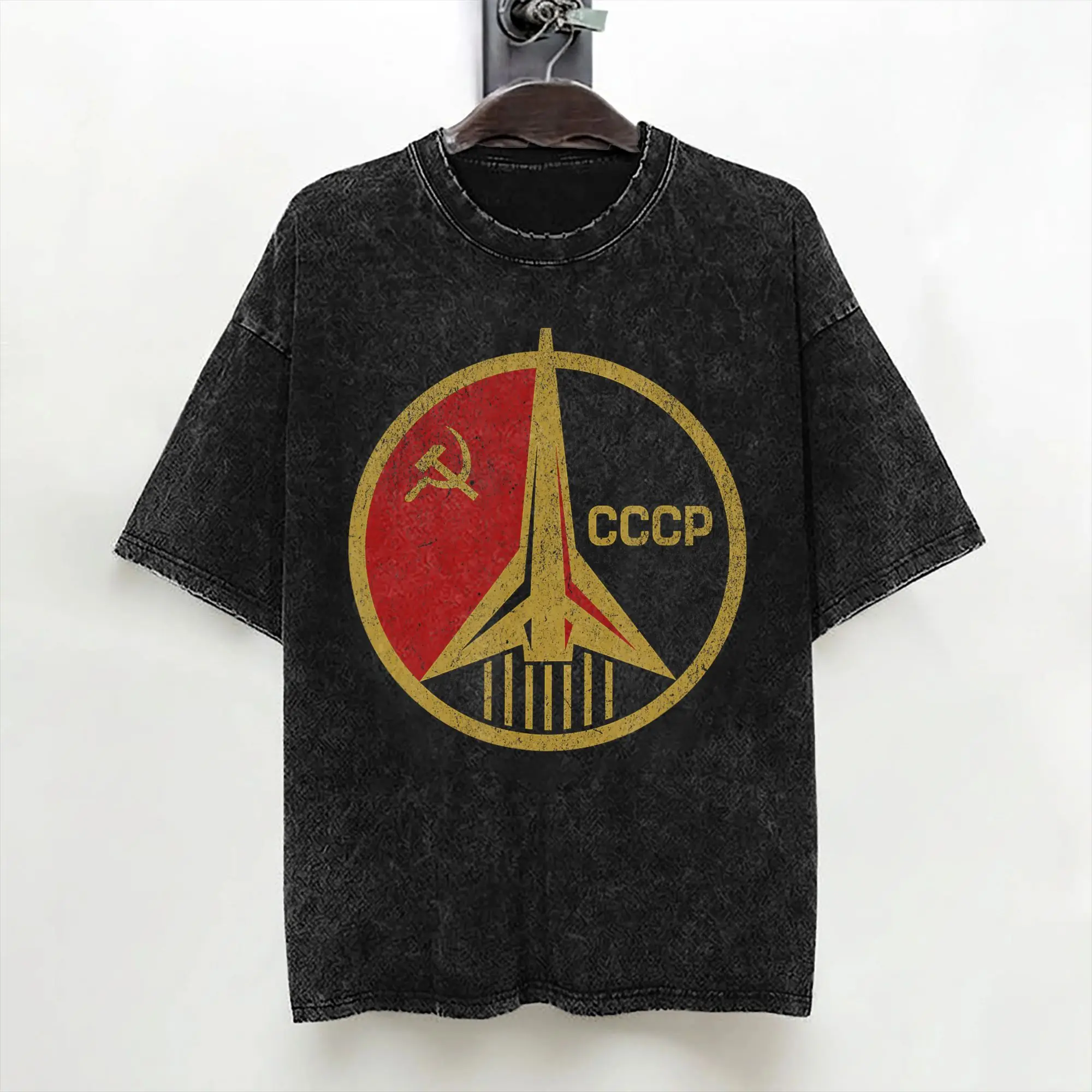 USSR Space Program CCCP Proud Russia T Shirt Washed 100% Cotton T-Shirts for Men Women Streetwear Graphic Printed Tops Tees