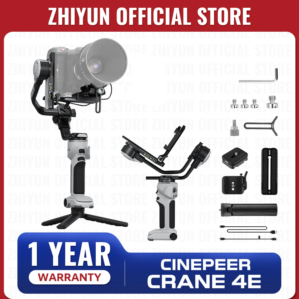 

ZHIYUN Official CINEPEER CRANE 4E Gimbal Stabilizer 3-Axis Handheld for DSLR Mirrorless Cameras for Sony Canon Nikon Panasonic