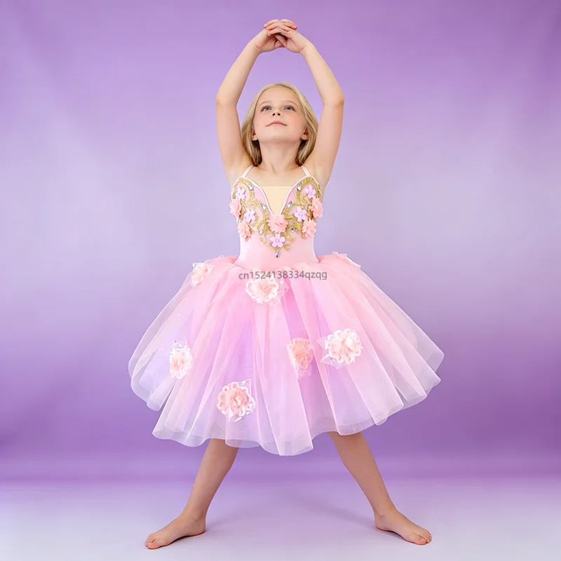 

Children Professional Ballet Tutu Dress Ballet Performance Clothes Long Dress Swan Lake Performance Ballerina Princess Dress