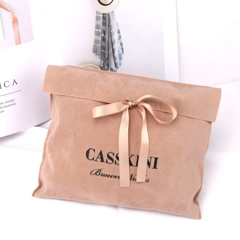 Saco De Pó De Veludo Para Bolsa, Produto Personalizado, Impresso, Envelope, Bolsa De Jóias Com Fita, Luxo, Personalizado