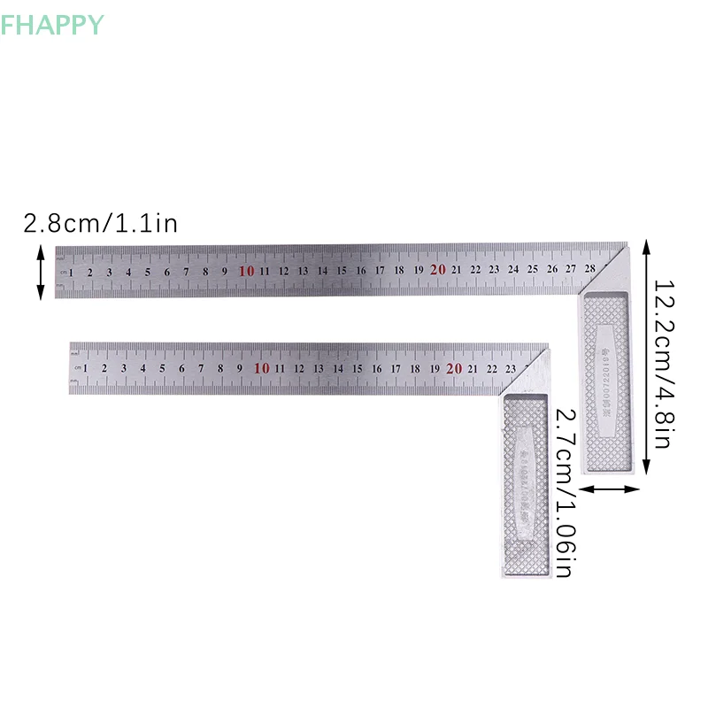 Righello quadrato destro in acciaio inossidabile Angolo 90 Righello girevole Strumento di misurazione per la lavorazione del legno Righello quadrato angolare 250/300mm