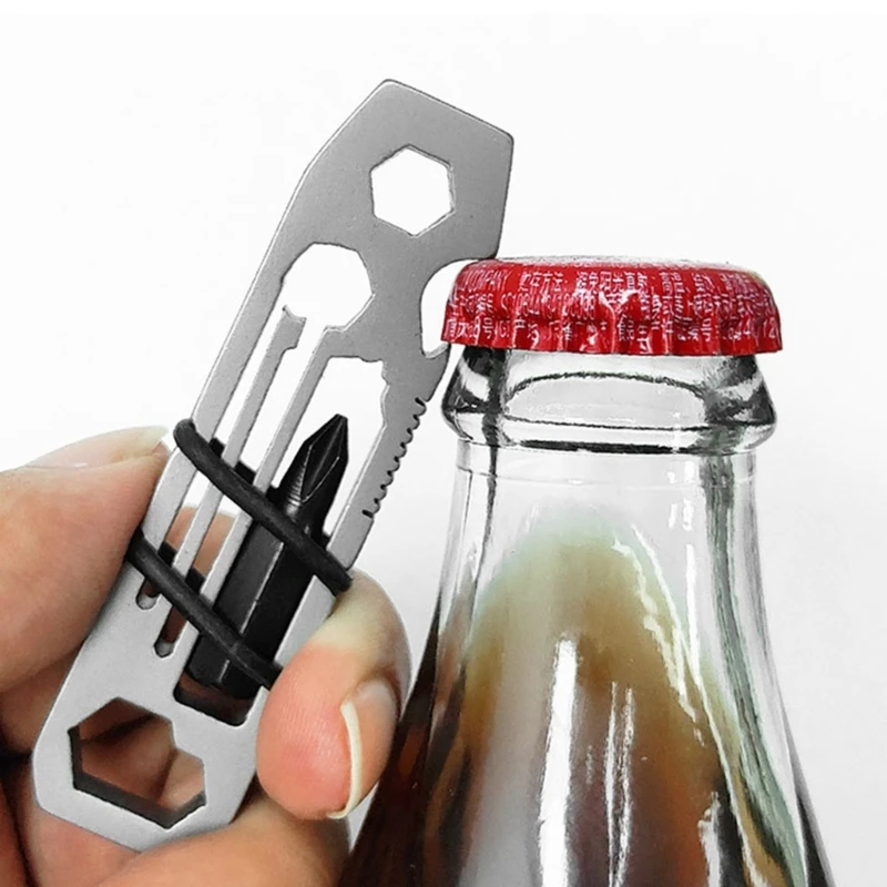 Mini Stainless Steels Prys Bar Tool Small Prybar Keychains Ruler Multitool Bottles Opener Small MultiTool Camping Gear