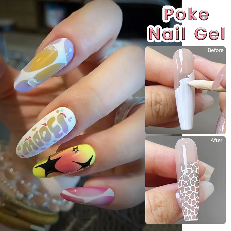 LILYCUTE 8 مللي فقاعة المحيط موجة مسمار الفن الغراء أبيض أسود مسمار كزة جوفاء اللوحة مسمار الفن النحت هلام نقع قبالة الأشعة فوق البنفسجية الورنيش #3