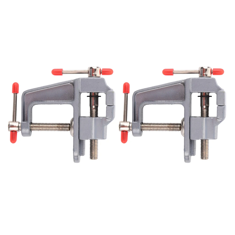 

2pcs Mini Aluminum Alloy Vise Flat Table Clamp Bench Jewelry Tools Carving Clamp-on Household DIY Wood Plastic Metalworking