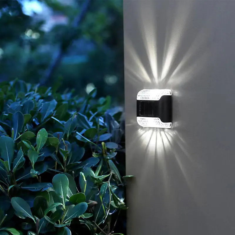 Solar impermeável jardim ao ar livre lâmpada parede lâmpada escada luz jardim villa escada lâmpada luz LED