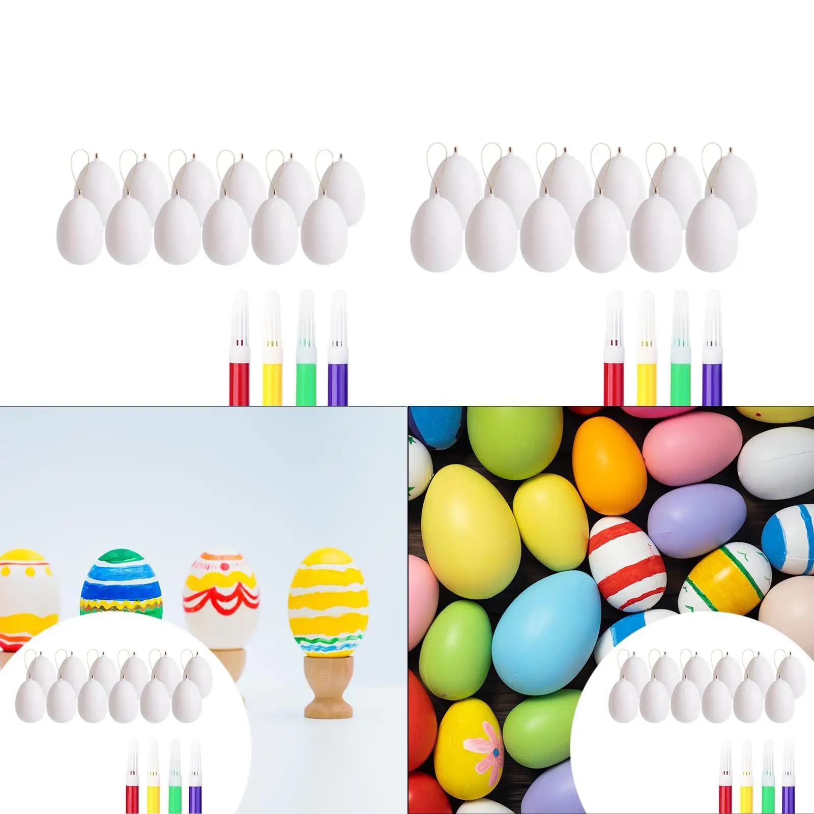 12Pcs Unpainted Easter Eggs Blank Easter Eggs for School Projects Painting