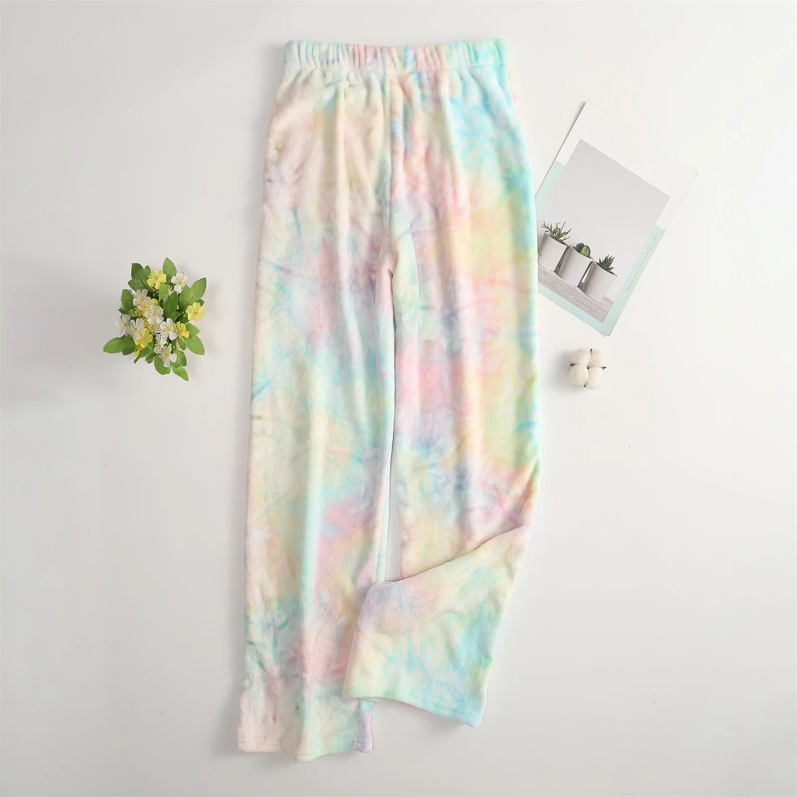 Damskie spodnie do spania z wzorem tie-dye, spodnie domowe, luźne spodnie do noszenia po domu, z nadrukiem, wygodne spodnie do spania, codzienne, komfortowe, jesienne, do noszenia na zewnątrz i w domu.