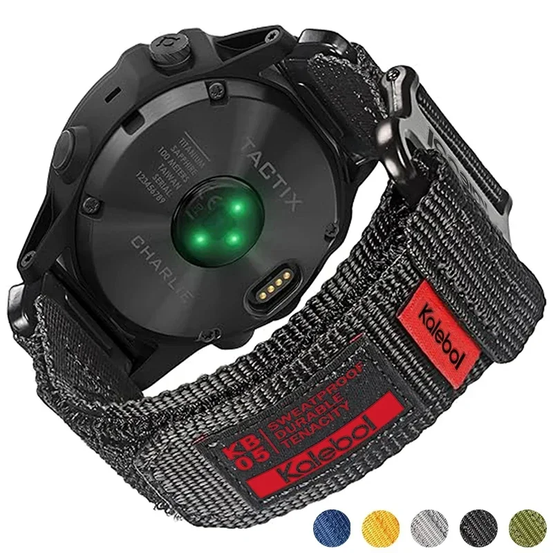 22 26mm Nylon Tactical Strap For Garmin FENIX8 7 7X PRO 6 6X Soft Wear-Resistant Band Body For 965 Instinctive QuickFit Bracelet