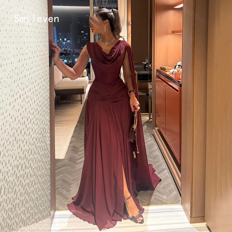 

Smileven Elegant Straight Prom Dress V Neck Evening Gowns Fasional Corset Silt Occasion Dress Customized 2026